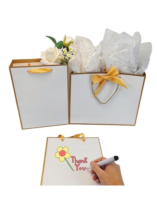 Ouyesyyds 10pcs Gift Bags with Handle 16*8*22cm Gift Paper Bags, Thank You Gift Bag for Wedding Bridal Shower Groomsmen Birthday Party Baby Shower - Image 3