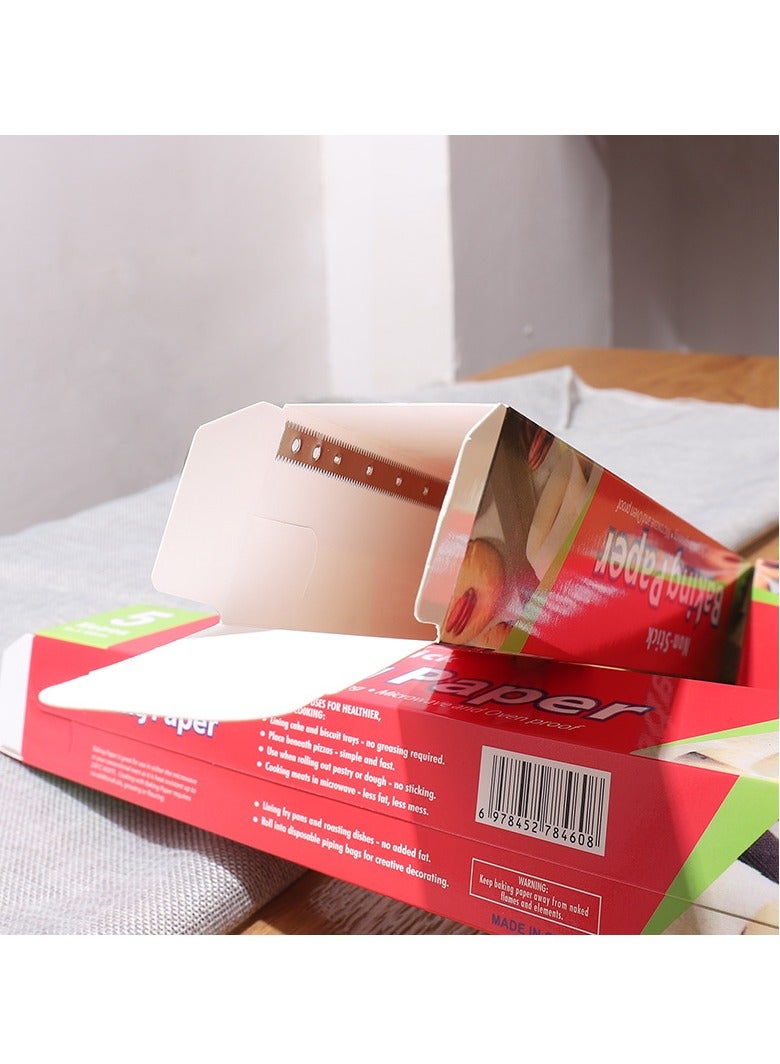 Silicone Oil Paper Baking Household High Temperature Resistant 30CM x 20M Non-stick Heavy Duty Oil Resistant Paper, Air Fryer Paper Special Oil Blotting Roll Paper, Oven Food Mat Tray, Holiday Dessert Making, Suitable for Baking, Sourdough Bread Baking Supplies, Cooking Paper - Super thick and non-stick grease proof  - Image 2