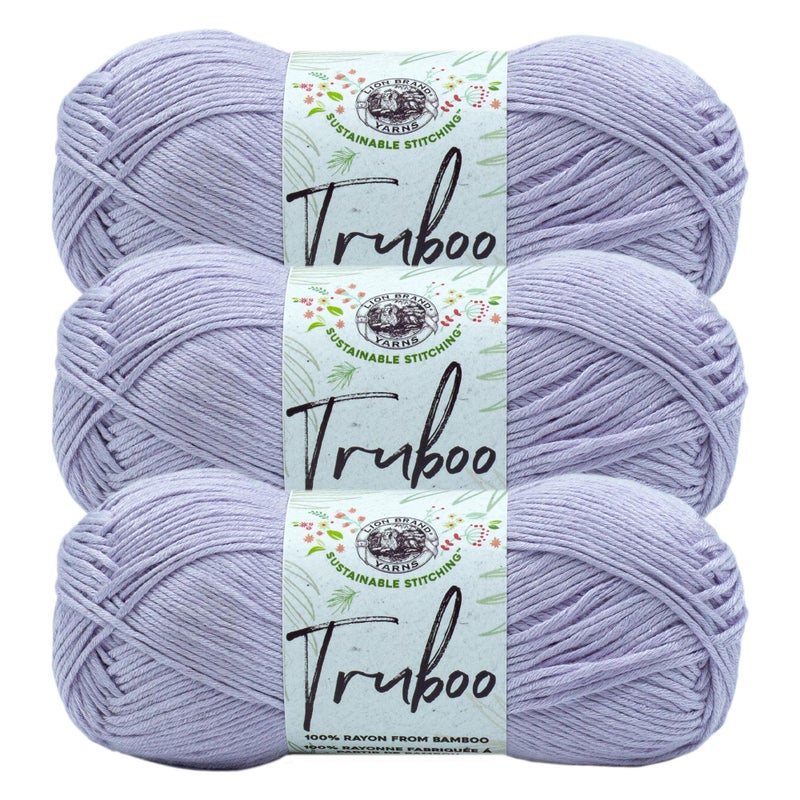 Lion Brand Yarn 3 Pack Lion Brand Yarn Truboo Yarn Lilac