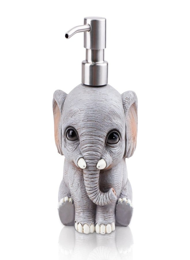 CUGBO Refillable Liquid Soap Dispenser, Decorative Countertop Lotion Dispenser - Dish Soap Dispenser for Bathroom, Kitchen, Hand Soap with 304 Stainless Steel Pump, Elephant - Image 1