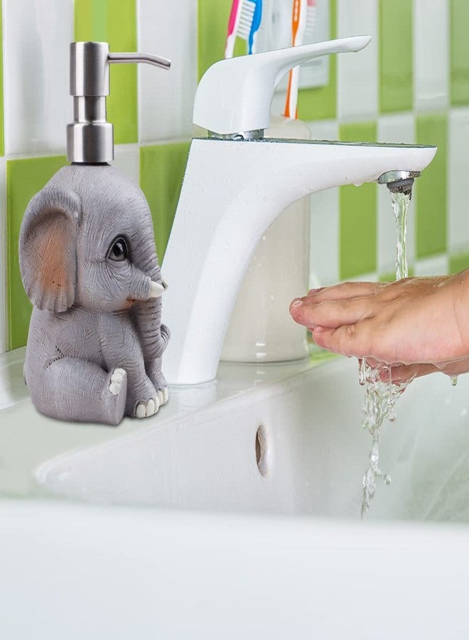 CUGBO Refillable Liquid Soap Dispenser, Decorative Countertop Lotion Dispenser - Dish Soap Dispenser for Bathroom, Kitchen, Hand Soap with 304 Stainless Steel Pump, Elephant - Image 5