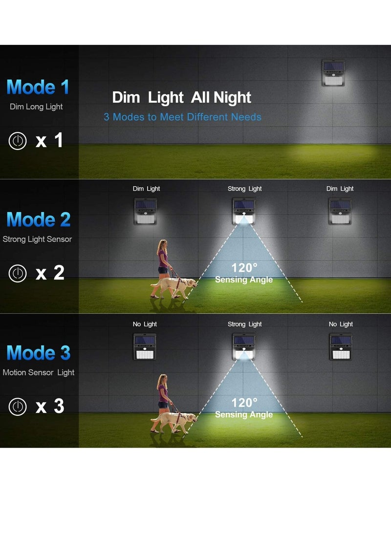Solar Lights Outdoor [6 Pack/3 Working Mode],  Security Motion Sensor Wireless IP 65 Waterproof for Garden Fence Patio Garage (42 LED) - Image 3