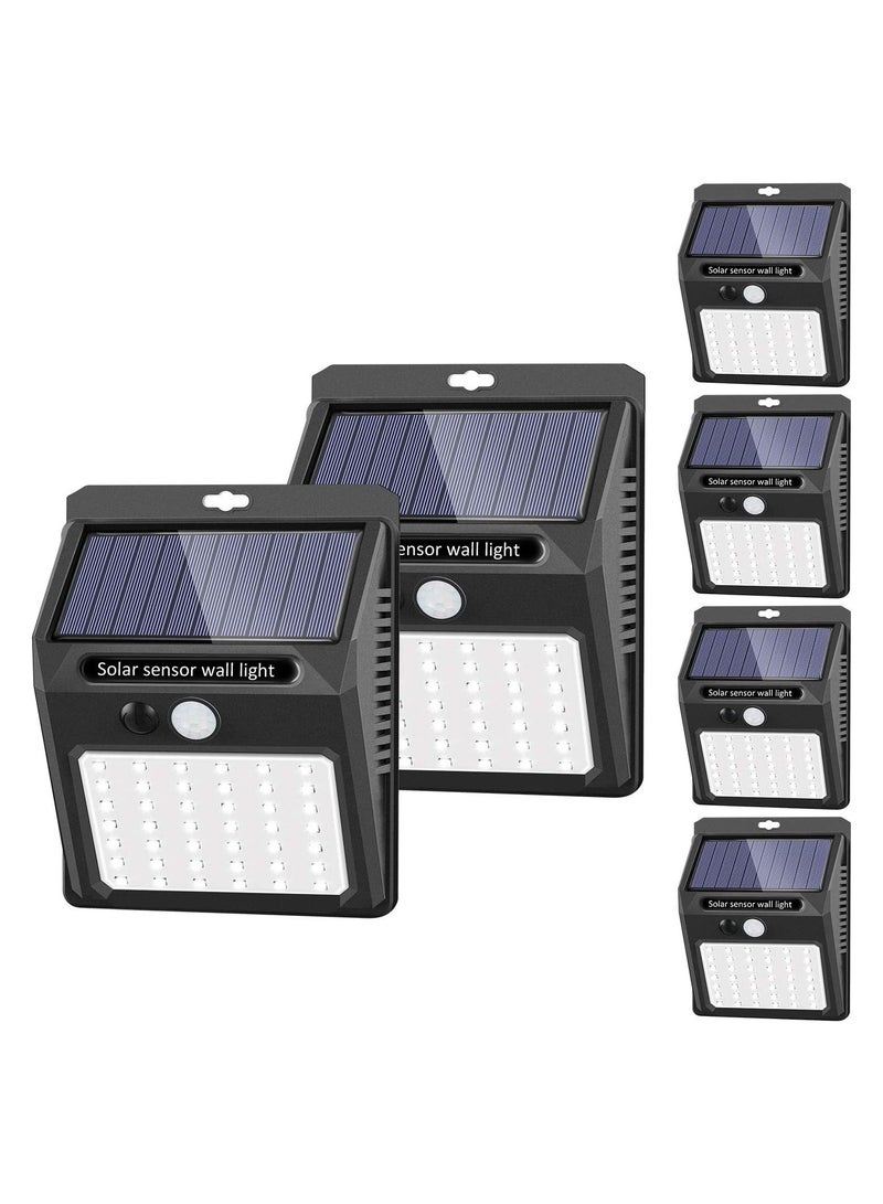 Solar Lights Outdoor [6 Pack/3 Working Mode],  Security Motion Sensor Wireless IP 65 Waterproof for Garden Fence Patio Garage (42 LED) - Image 1