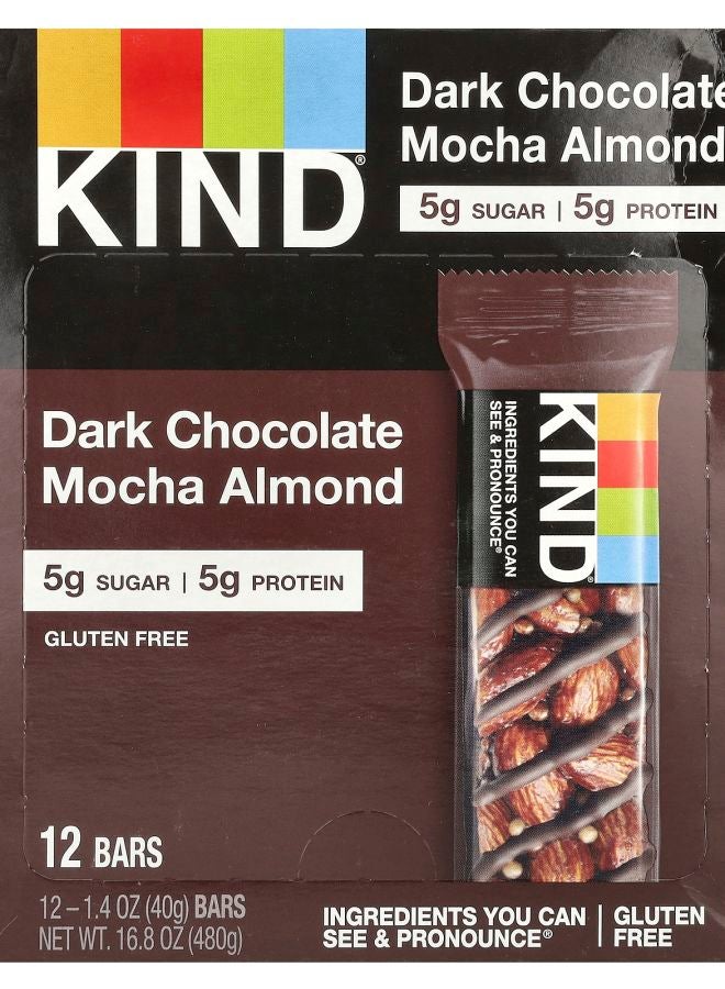 Dark Chocolate Mocha Almond 12 Bars 1.4 oz (40 g) Each