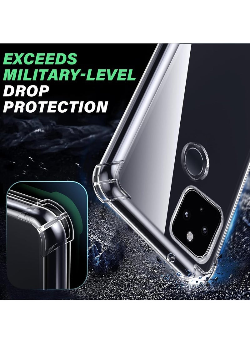 TIGER Case for Google Pixel 5 Phone case, with 1 Piece Screen Protector, TPU Bumper Shockproof Silicone Fullbody Protective Case Cover for Google Pixel 5, Transparent - Image 4
