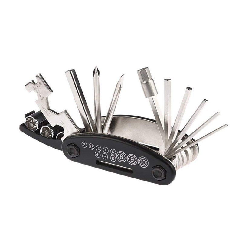 Whitecloud TRANSFORMING HOMES Whitecloud TRANSFORMING HOMES® 16 in 1 Multi-Purpose Mountain Bike Bicycle Repair Carbon steel Toolkit (16-1)  - Image 1