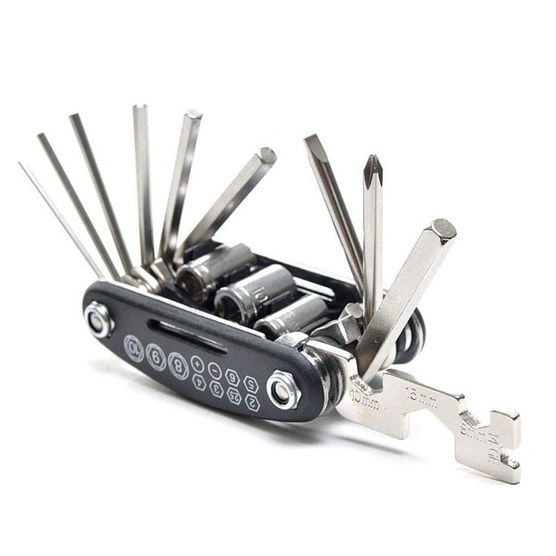 Whitecloud TRANSFORMING HOMES Whitecloud TRANSFORMING HOMES® 16 in 1 Multi-Purpose Mountain Bike Bicycle Repair Carbon steel Toolkit (16-1)  - Image 2