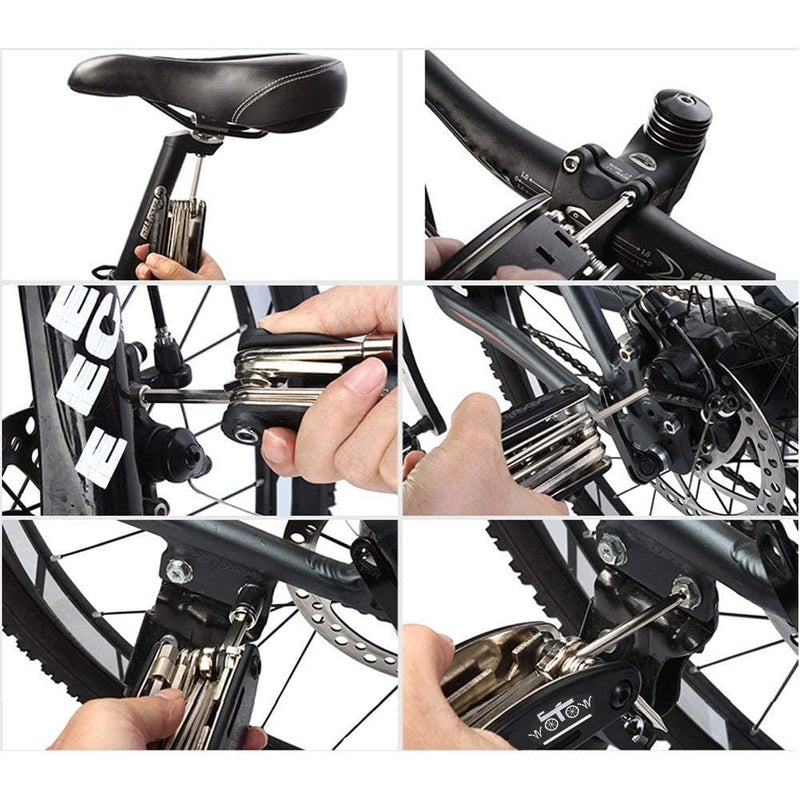 Whitecloud TRANSFORMING HOMES Whitecloud TRANSFORMING HOMES® 16 in 1 Multi-Purpose Mountain Bike Bicycle Repair Carbon steel Toolkit (16-1)  - Image 4