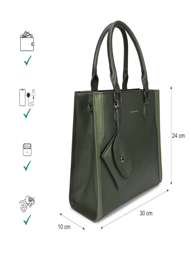 Fastrack Sage Edge Satchel | Faux-Leather Women's Handbag | Dual Carry with Detachable Strap | Structured Tote with Envelope Charm - Image 4
