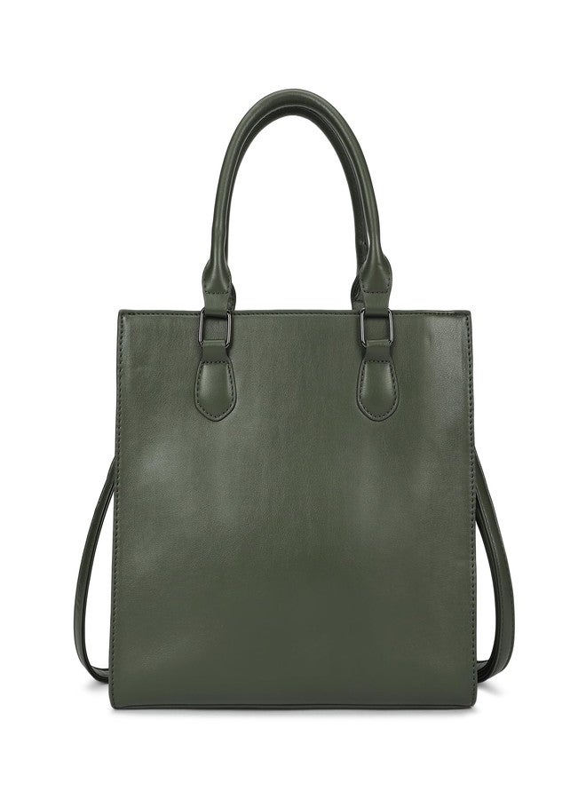 Fastrack Sage Edge Satchel | Faux-Leather Women's Handbag | Dual Carry with Detachable Strap | Structured Tote with Envelope Charm - Image 5