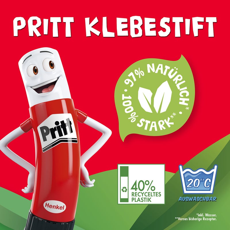 Pritt 1504209 Glue Stick, Safe and Child-Friendly Glue for Arts and Crafts, Strong Adhesive for School & Office Supplies, 2 x 11 g Pritt Pen - Image 2