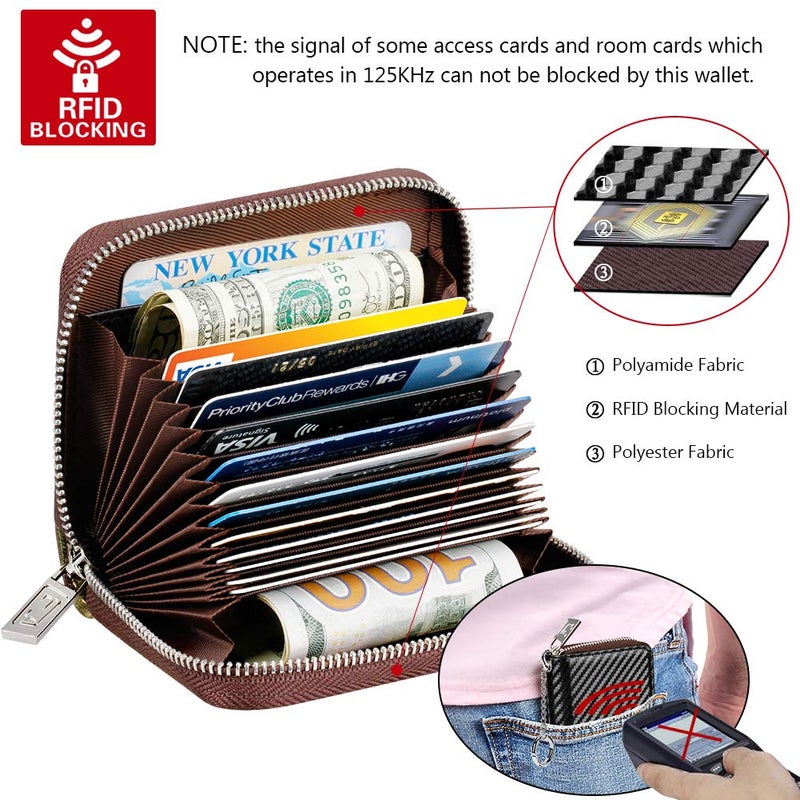 FurArt Zipper Wallet Women, RFID Blocking Credit Card Wallet, Business Card Holder, Compact Size KeyChain Wallet - Image 5