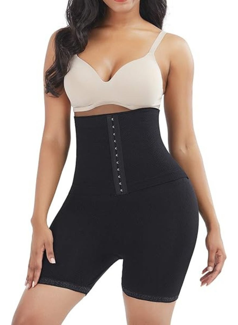 كيور مشد بطن نسائي ضاغط بخصر مرتفع | جهاز تدريب لحرق دهون البطن | تنحيف الفخذين | بدلة جسم مشدودة سوداء - Image 1