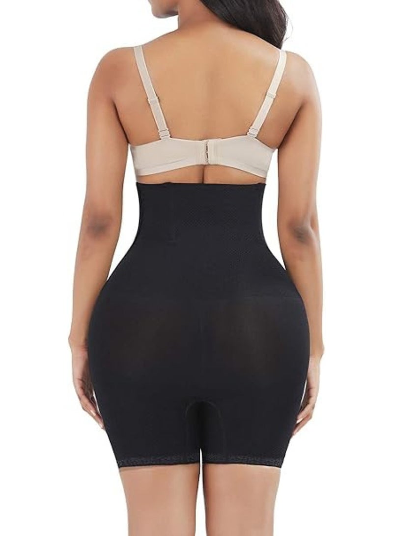 كيور مشد بطن نسائي ضاغط بخصر مرتفع | جهاز تدريب لحرق دهون البطن | تنحيف الفخذين | بدلة جسم مشدودة سوداء - Image 2