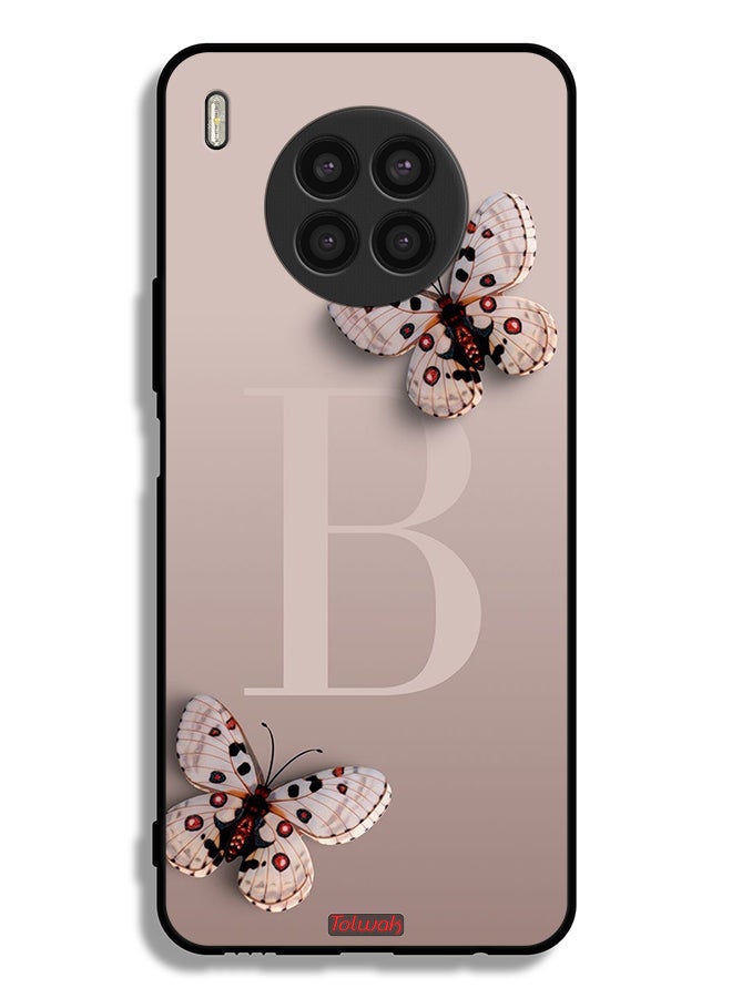 Tolwak غطاء حماية لهاتف Honor 50 Lite مزين بالفراشات - Image 2