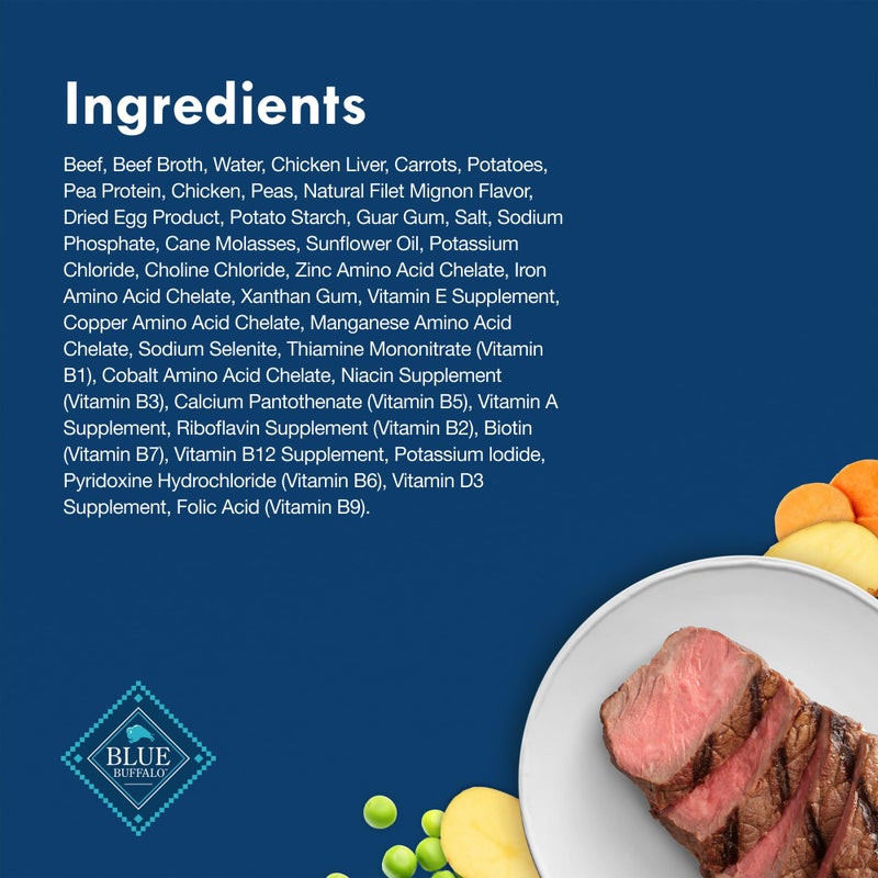 Blue Buffalo Delights Small Breed Natural Wet Dog Food, Filet Mignon Flavor in Gravy, 3.5-oz Cups, 12 Count - Image 5