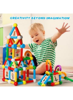 Magblock 90Pcs Magnetic Building Sticks Blocks Toys Gift For Boys And Girls, Magnet Sticks Balls And Rods Building Toy Sets, Sensory Montessori Toys For Preschool Toddlers Kids  - Image 2