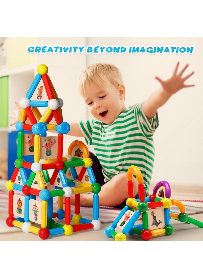 Magblock 90Pcs Magnetic Building Sticks Blocks Toys Gift For Boys And Girls, Magnet Sticks Balls And Rods Building Toy Sets, Sensory Montessori Toys For Preschool Toddlers Kids - Image 2