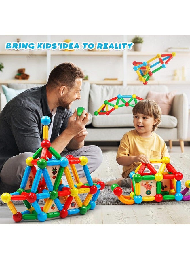 Magblock 90Pcs Magnetic Building Sticks Blocks Toys Gift For Boys And Girls, Magnet Sticks Balls And Rods Building Toy Sets, Sensory Montessori Toys For Preschool Toddlers Kids - Image 3