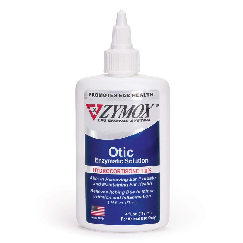 Zymox Otic Enzymatic Solution for Dogs and Cats to Soothe Ear Infections with 1% Hydrocortisone for Itch Relief, 4oz - Image 1
