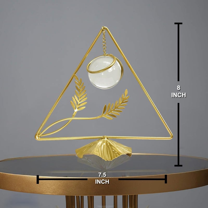 AJARVAR Crystal Ball Ornament Clear Crystal Ball with Gold Metal Stand Modern Simple Abstract Style Firm Frame Fortune Teller Crystal Ball with Stand for TV Cabinet SMH 13 - Image 2