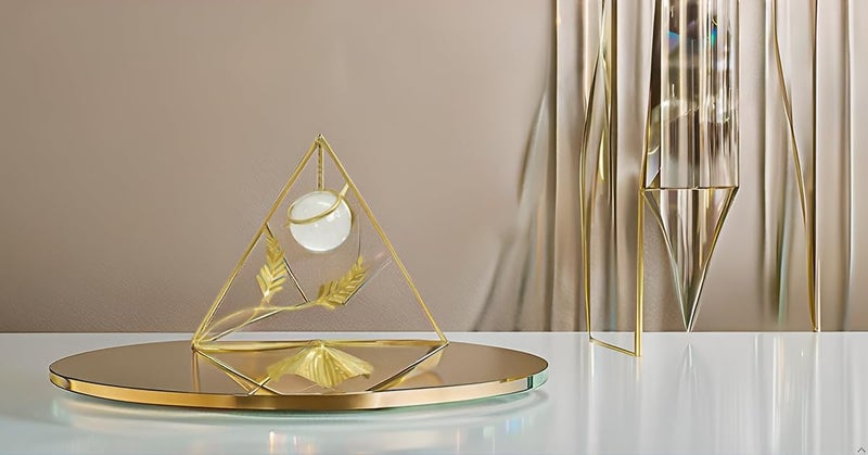 AJARVAR Crystal Ball Ornament Clear Crystal Ball with Gold Metal Stand Modern Simple Abstract Style Firm Frame Fortune Teller Crystal Ball with Stand for TV Cabinet SMH 13 - Image 5