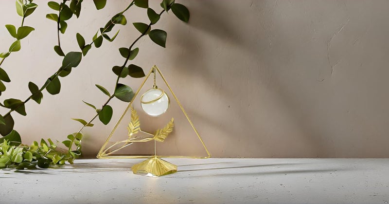AJARVAR Crystal Ball Ornament Clear Crystal Ball with Gold Metal Stand Modern Simple Abstract Style Firm Frame Fortune Teller Crystal Ball with Stand for TV Cabinet SMH 13 - Image 3