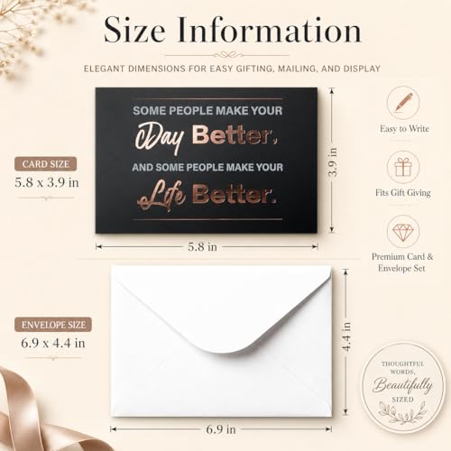 KAICN Black & Rose Gold Thank You Cards with Envelopes – 30 Pack 4x6 Inch Elegant Premium Foil Thank You Note Cards, Bulk Appreciation Cards for Business, Teacher, Wedding & Client Gifts - Image 5