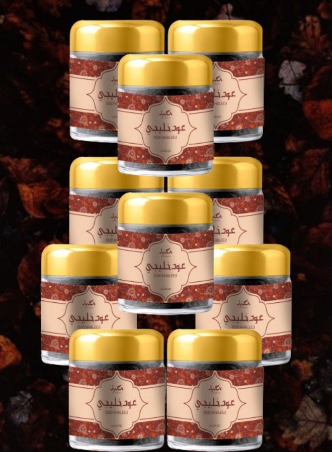 Mahabbah 10 Pieces Bakhoor Oud Khaleeji 30g - Image 1