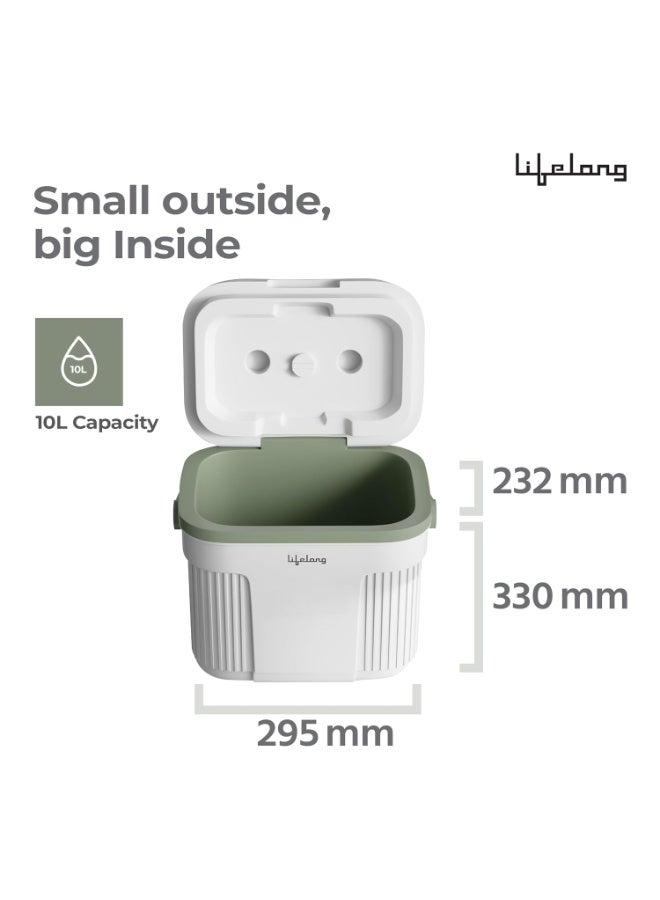 Lifelong 10L Insulated Chiller Ice Box | Standard Size Cooler for Travel, Parties, Bar, Medical Use | Keeps Ice Cubes & Drinks Cold for 28 Hours | Fully Insulated Lid & Body | BPA-Free - Image 4