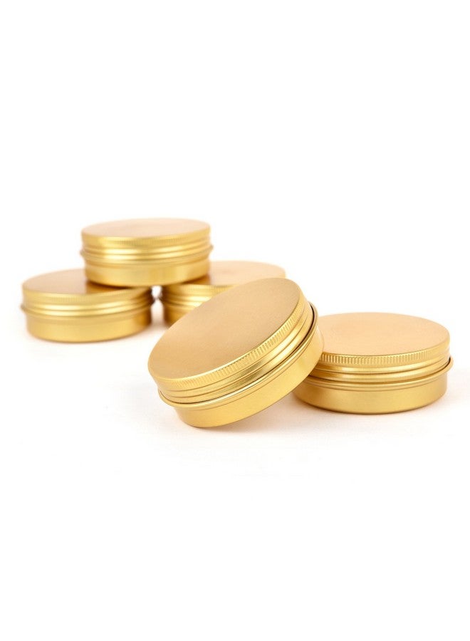 LIYAR 2oz 60ml Metal Storage Tins, Aluminum 2 oz Tins Jars Round Tin Containers, Empty Salve Jars Screw Top Tin Cans for Store Spices,Candies,Tea or Gift Giving,Gold(Pack of 14) - Image 2