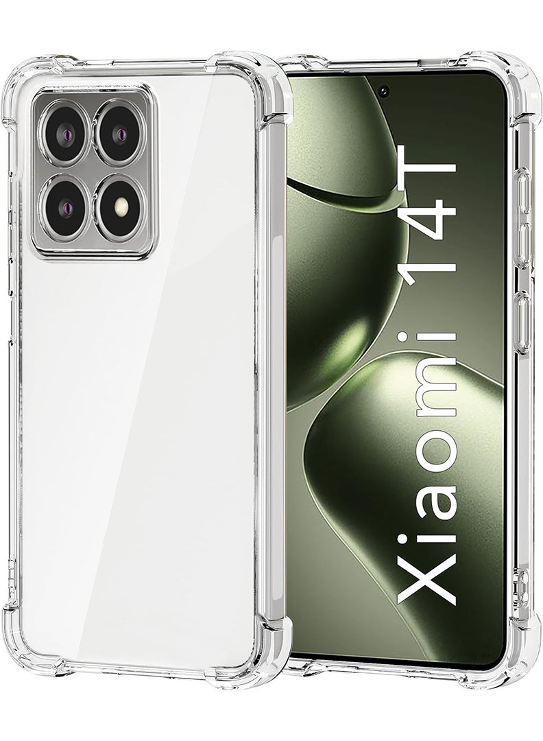 Theodor Xiaomi 14T Clear Case, Shock-Absorption TPU Cell Phone Cover with Reinforced Corners, Soft Flexible & Crystal Clear Protective Bumper Case - Image 1