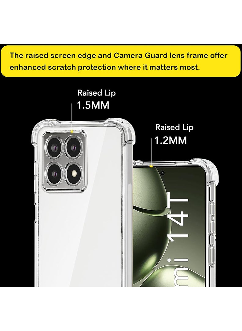 Theodor Xiaomi 14T Clear Case, Shock-Absorption TPU Cell Phone Cover with Reinforced Corners, Soft Flexible & Crystal Clear Protective Bumper Case - Image 4