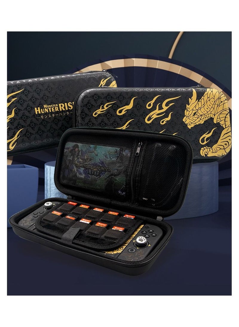 Lommyka - Carrying Case For Nintendo Switch OLED Big Joycon- Monster Hunter Rise Theme - Portable Travel Protective Hard Storage Bag Soft Lining With 10 Game Card Slots For Switch OLED & Accessories - Image 1