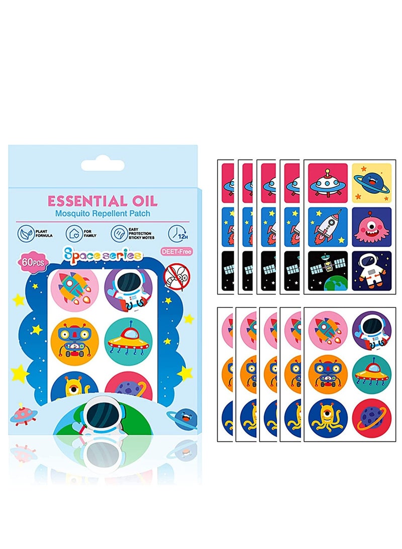 Excefore Mosquito Repellent Stickers, 60Pcs Mosquito Repellent Stickers, Natural Essential Oil Repellent Patches, Mosquito Repellent Patches for Kids Adult Outdoor Indoor Travel, Offer 24 Hours Protection - Image 1