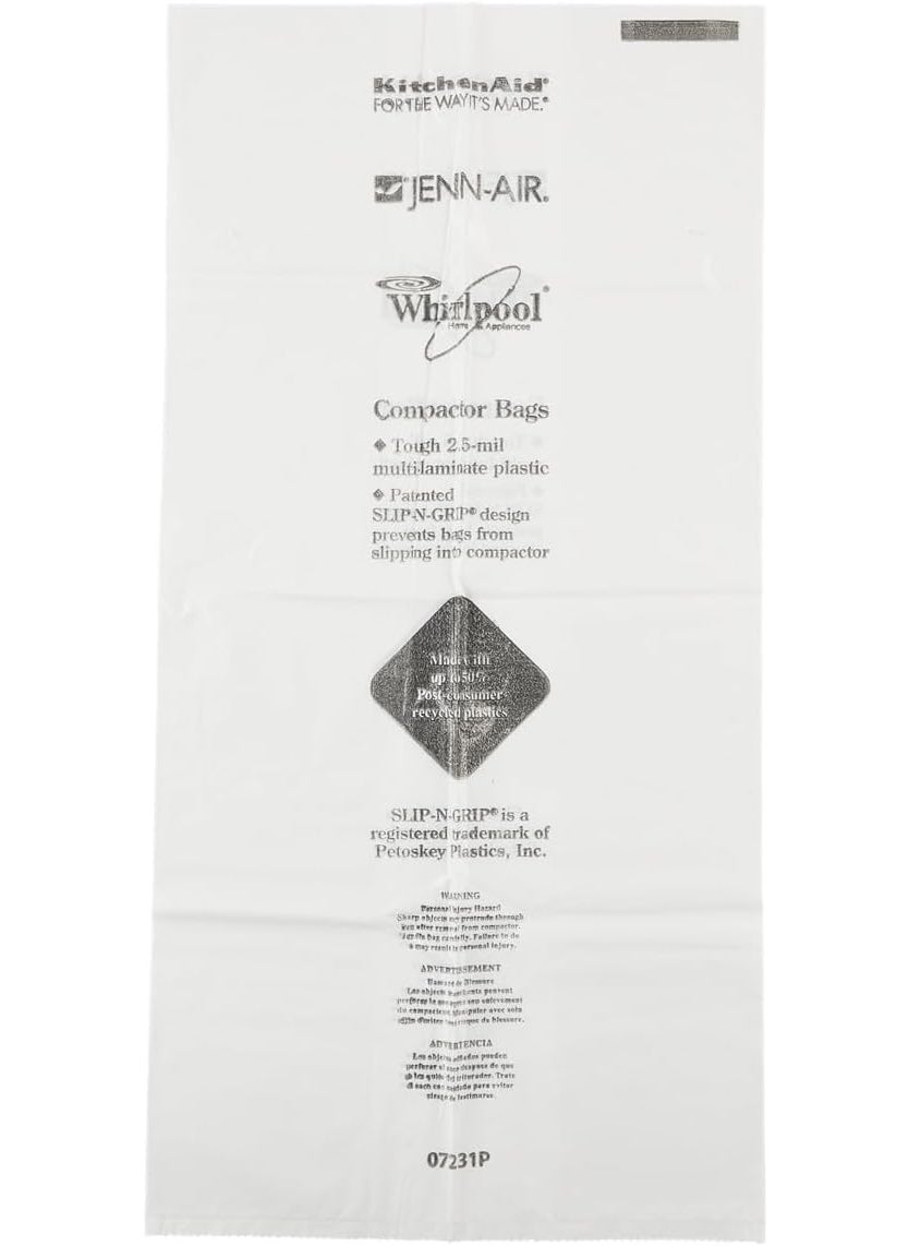 Whirlpool Whirlpool W10165295BU Genuine OEM Bags For Trash Compactors  W10165295BU 1394401 14200764 14208575 14210213 14222324 2425672 2425673 2425722 41001001 4147707 4163235 4163346 4163348  - Image 1