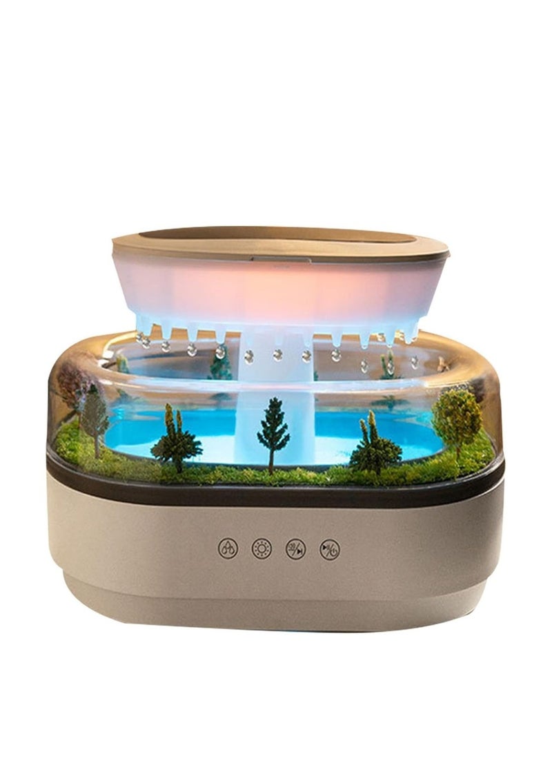 Generic Raining Cloud Aromatherapy Diffuser - Raindrop Essential Oil Diffuser with 7-Color Night Light Mushroom Lamp Humidifier and Sleep Aid for Relaxation and Bedroom Decor MN286  - Image 1