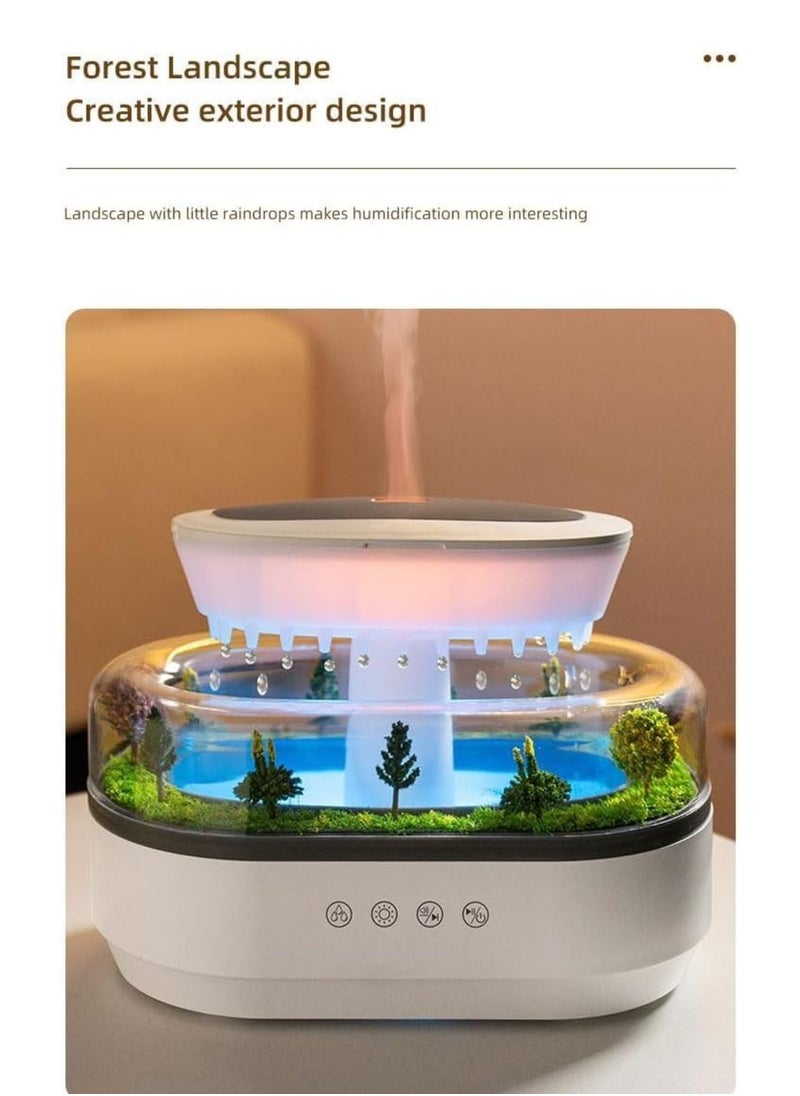 Generic Raining Cloud Aromatherapy Diffuser - Raindrop Essential Oil Diffuser with 7-Color Night Light Mushroom Lamp Humidifier and Sleep Aid for Relaxation and Bedroom Decor MN286  - Image 3