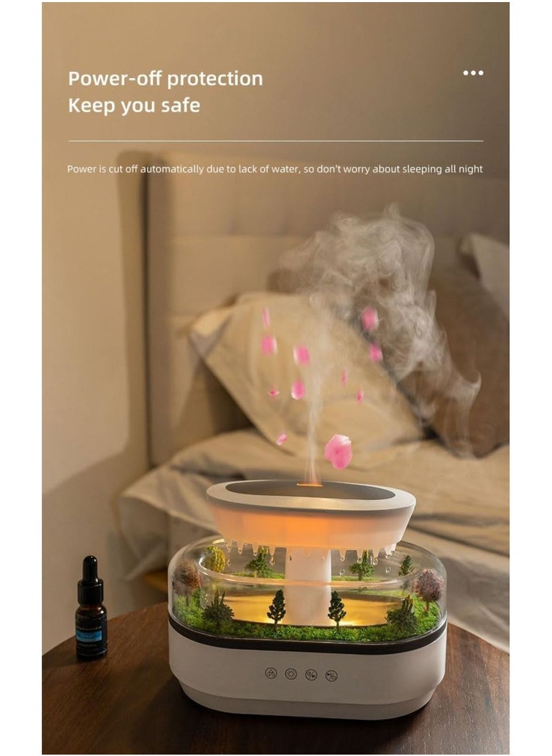 Generic Raining Cloud Aromatherapy Diffuser - Raindrop Essential Oil Diffuser with 7-Color Night Light Mushroom Lamp Humidifier and Sleep Aid for Relaxation and Bedroom Decor MN286  - Image 5