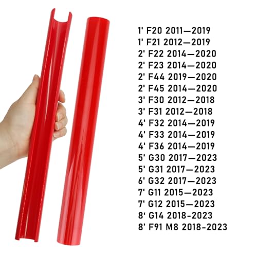 Jaronx Compatible with BMW Grill Inserts Trims for 1 2 3 4 5 6 7 Series, F20 F22 F30 F32 G30 G32 G11 G12, Compatible with BMW V Brace Wrap Covers Red Grill Stripes (Red) - Image 3