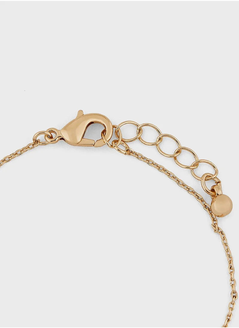 Khizana Arabic Initial "K" Charm Bracelet