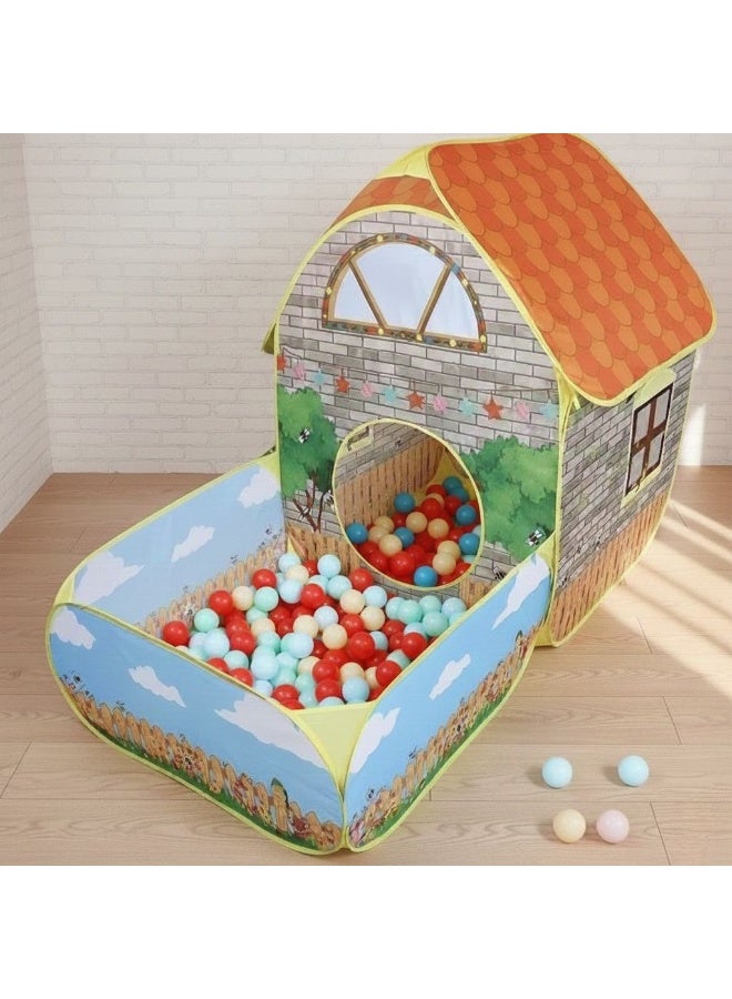 Children's play tent with a country house design | Foldable toy for boys and girls | Safe and portable. - Image 3