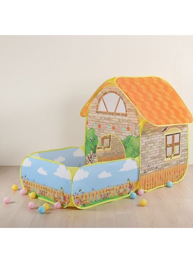 Children's play tent with a country house design | Foldable toy for boys and girls | Safe and portable. - Image 2