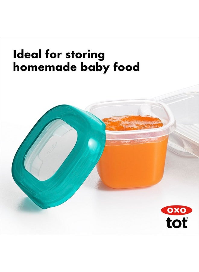 OXO TOT OXO Tot Baby Blocks Freezer Storage Containers 2 Oz - Teal  - Image 5