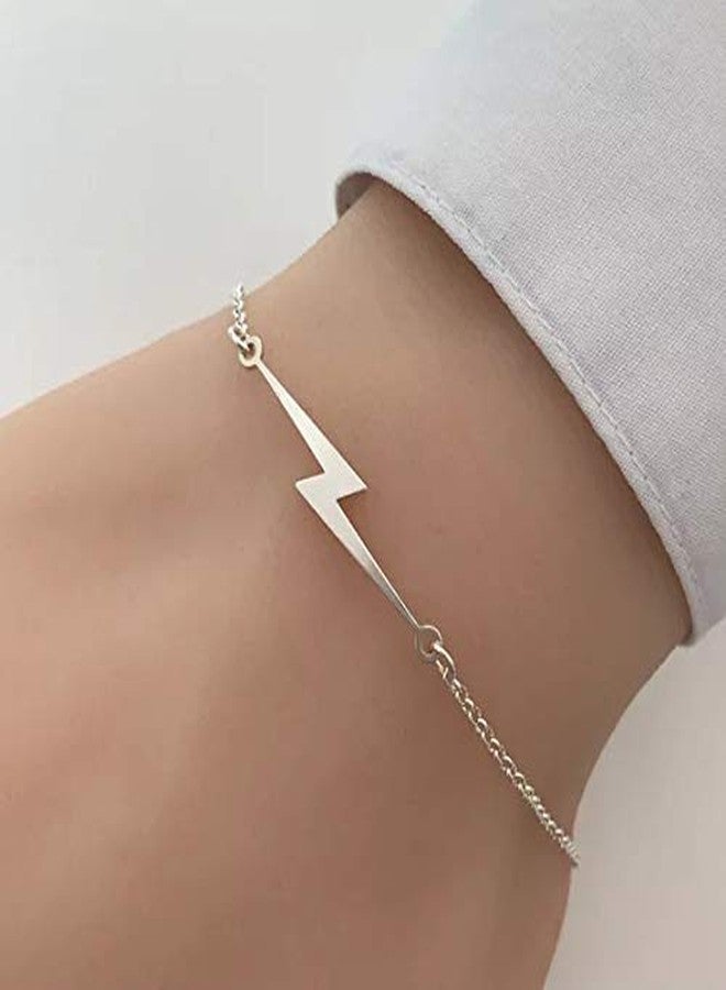 MANZHEN 3 Colors Simple Charm Lightning Bolt Adjustable Bracelet Weather Jewelry (gold) - Image 3