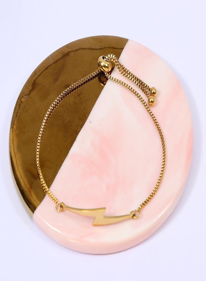 MANZHEN 3 Colors Simple Charm Lightning Bolt Adjustable Bracelet Weather Jewelry (gold) - Image 5
