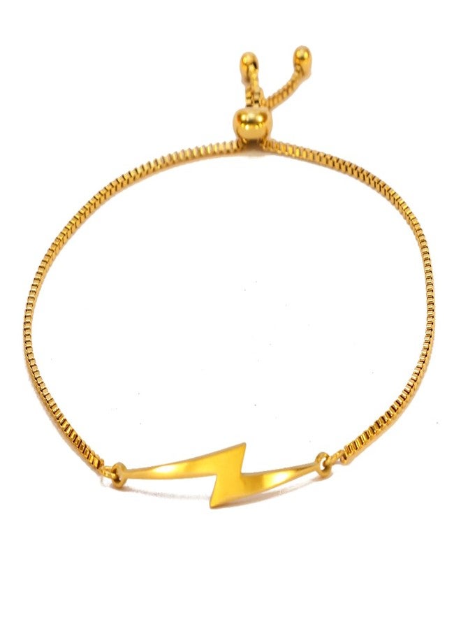 MANZHEN 3 Colors Simple Charm Lightning Bolt Adjustable Bracelet Weather Jewelry (gold) - Image 1