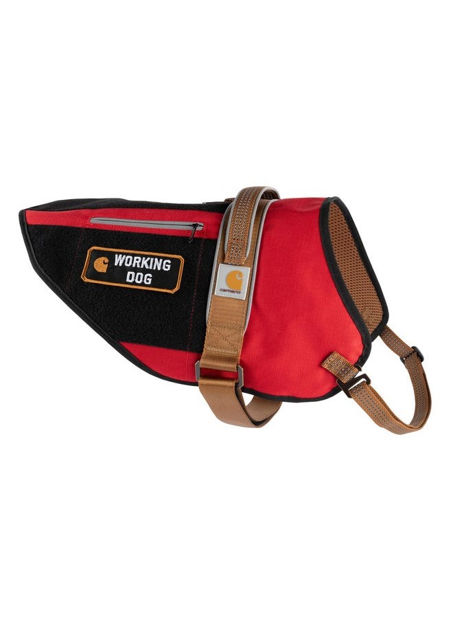 carhartt - Carhartt Nylon Ripstop Service Dog Harness, High Risk Red/Carhartt Brown, Medium - Image 1