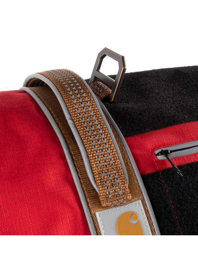 carhartt - Carhartt Nylon Ripstop Service Dog Harness, High Risk Red/Carhartt Brown, Medium - Image 1