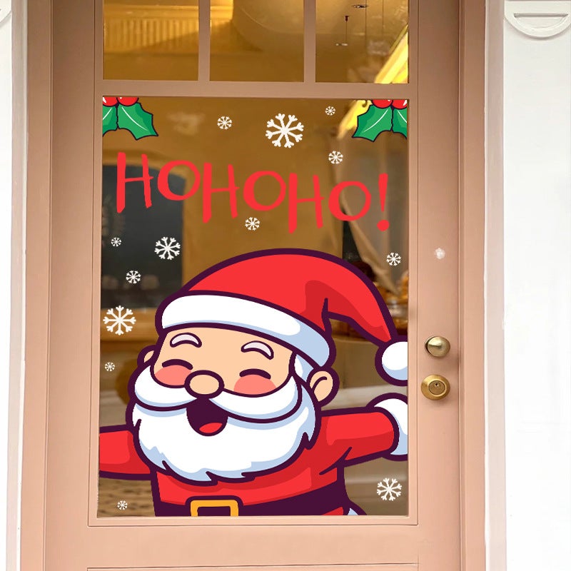 2026 New Year'S Day Christmas Santa Claus Snowman Window Glass Decoration Arrangement Electrostatic Transparent Window Decoration Wall Sticker - Image 4